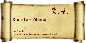 Keszler Ahmed névjegykártya